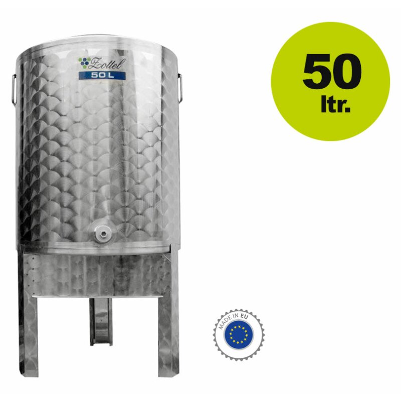08PB50L /  Zottel Tank: Edelstahl Lagerbehälter TG 50 / Edelstahl-Fass 50 Liter geschlossen / Zottel Edelstahltank made in EU  (Versand kostenfrei*)