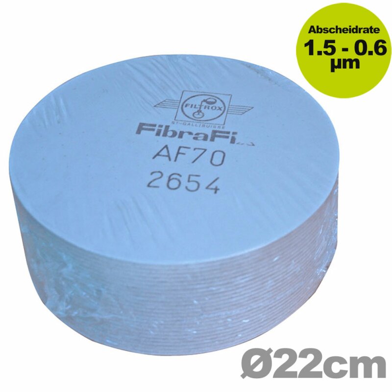 147701 /  Weinfilter: Filtrox 1.5 - 0.6µm Rund-Filter-Schicht AF 100 220 mm zur Feinfiltration von Wein  (Filterschichten Packung mit 25 Stück)