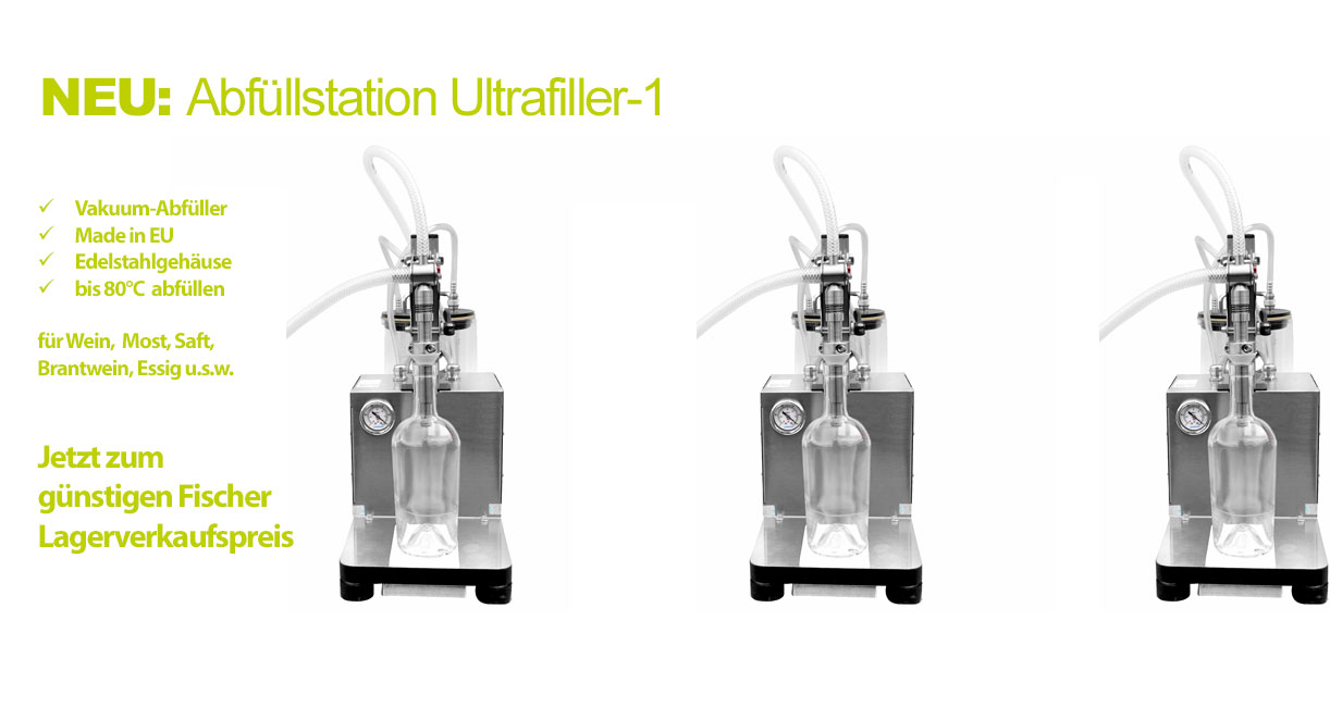 Lagerverkauf: Vakuum-Abfüller Standard und Mini-Flaschen