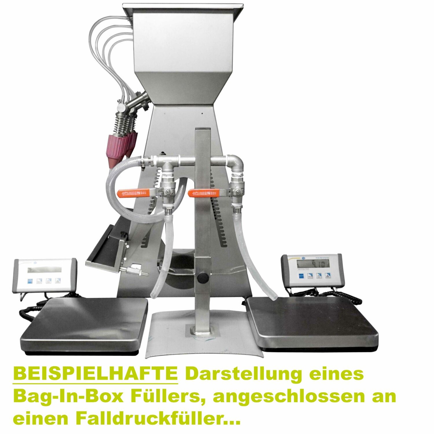 Bag-In-Box und Kanister mit Falldruckfüller abfüllen