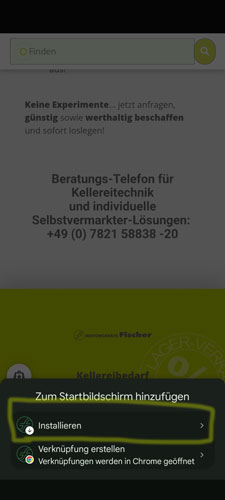 FISCHER-LAHR als App installieren