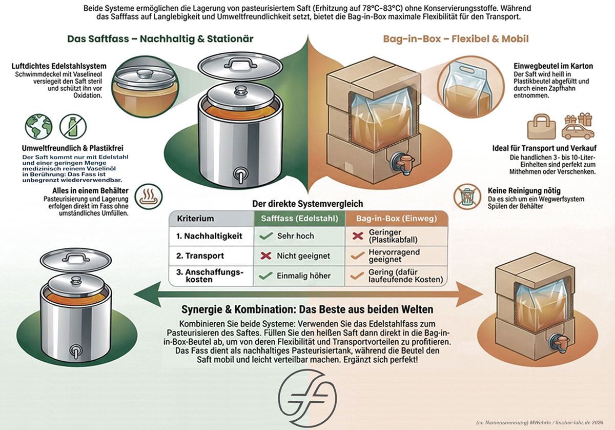 Saftfass vs. Bag-in-Box