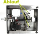 Flaschenreiniger: Reinigungsstation / Flaschen-Spülmaschine, 2 Düsen, Edelstahl, gardena-komapatibler Schlauchanschluss, 12 Volt für elektro-magnetisches Verschluss-Ventil und LED Flaschen-Beleuchtung, Flaschenspüler made in Germany  (versandkostenfrei)*