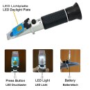 Profi Hand-Refraktometer für Honig, 58-90% Brix / 12-27% Wasser, Honig-Refraktometer mit ATC (automatische Temperaturkompensation) und LED Licht