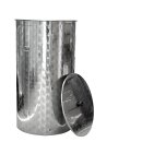Fischer-Lahr® konfigurierbarer Grundtank: Fischer Serie Q150 Liter, Edelstahlbehälter rund,  Basis variabel für Saftfass oder Immervolltank, Edelstahl-Fass offen mit Deckel ohne Schwimmdeckel