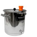 Speidel Edelstahl Universal-Fass: 15 Liter Gär- und Lagerfass mit Spannring-Deckel, Gärspund-Loch und Griffen... Gärfass, Getränkefass, Mostfass, Schnapsfass, Transportfass