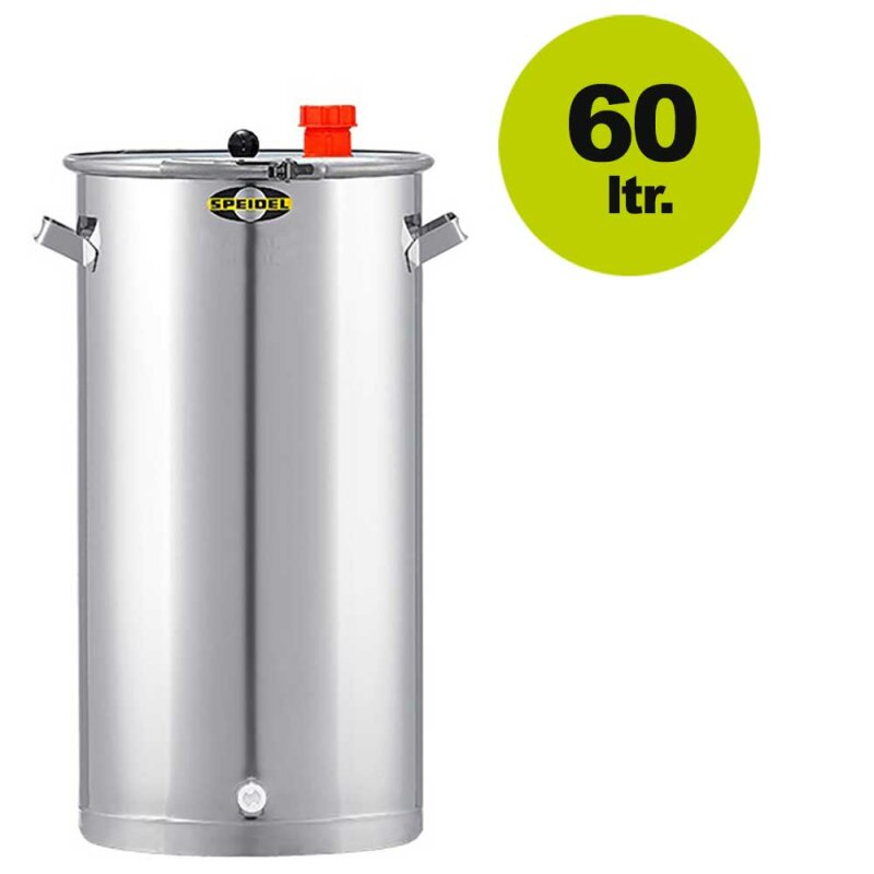 UEF60 /  Speidel Edelstahl Universal-Fass: 60 Liter Lager- und Gärfass mit Spannring-Deckel, Gärspund-Loch und Griffen, Getränkefass, Sauerkrautbehälter (Versand kostenfrei*)