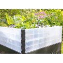 Hochbeet Baukasten-System:  Erweiterbare Hochbeet- / Komposter- / Pflanzbehälter-Elemente,  1 Element ERGO QUADRO L System, Kunststoff Farbe Wood 80 x 80  Höhe  25 cm