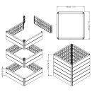 Hochbeet Baukasten-System:  Erweiterbare Hochbeet- / Komposter- / Pflanzbehälter-Elemente,  1 Element ERGO QUADRO L System, Kunststoff Farbe Wood 80 x 80  Höhe  25 cm