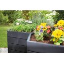 Hochbeet Baukasten-System:  Erweiterbare Hochbeet- / Komposter- / Pflanzbehälter-Elemente,  1 Element ERGO QUADRO L System, Kunststoff Farbe Wood 80 x 80  Höhe  25 cm