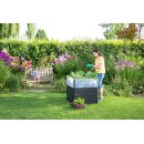 Hochbeet Baukasten-System:  Erweiterbare Hochbeet- / Komposter- / Pflanzbehälter-Elemente,  1 Element ERGO QUADRO L System, Kunststoff Farbe Wood 80 x 80  Höhe  25 cm