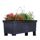 URBAN gardening: Balkon-Beet anthrazit-braun 75 x 37 Höhe 65 cm, aus recyceltem Kunststoff