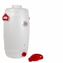 Graf Getränkefass / Mostfass / Gärfass /  Apfelweinfass / Trinkwasser-Fass: 50 Liter Fass / Kanne mit Griffen, rund (Kunststofffass aus PE-HD mit Schraubdeckel), lebensmittel-echtes GRAF Universal-Fass made in Germany