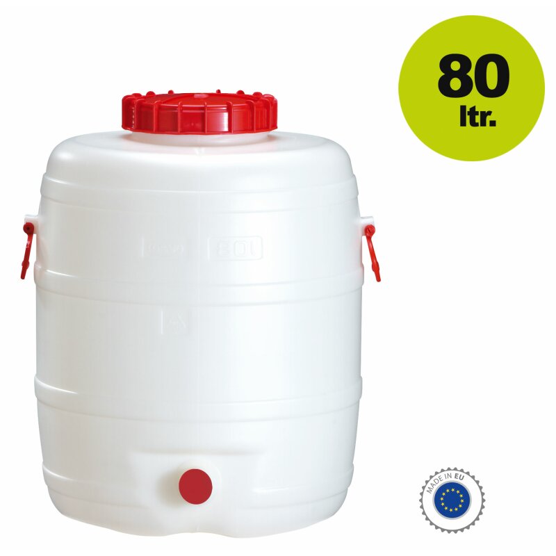 825054 /  Graf Getränkefass / Mostfass:  80 Liter Fass, rund (Gärfass / Kunststofffass mit Schraubdeckel)