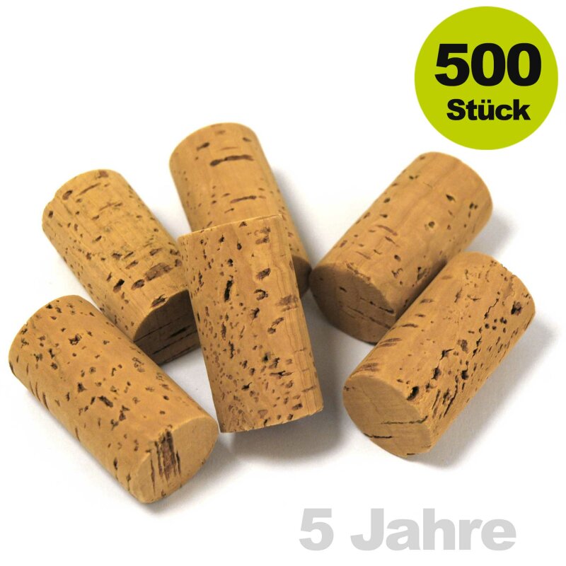 Super44-500 /  Wein-Korken: Naturkork Super1, bis zu 5 Jahre Lagerung, 44x24mm, abgepackt 500 St.