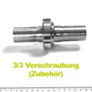 Schlauchtülle mit Gewinde: Schlauchverschraubung 35100, 1/3 - Vt  NW 40 / 38 mm  Schlauchausgang  / Schlauch-Anschluss / Gewindetülle aus Edelstahl lebensmittel-echt, Zubehör Kellerei