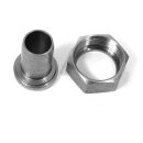 Schlauchtülle mit Überwurfmutter aus Edelstahl: Schlauchverschraubung  2/3 - 11/4 "    /   25 mm, Gewindetülle  lebensmittel-echt,  Zubehör Kellerei