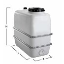 Kunststofffass:  Raumspar-Tank für Lebensmittel  / Maischetank rechteckig, natur 4000 L (Versand kostenfrei)