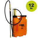 Handbetriebene Volpi 12 Liter Drucksprüher/Rückenspritze/Druckspritze mit Messing Metall-Pumpe, max. 3 bar Druck