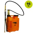 Handbetriebene Volpi 16 Liter Drucksprüher / Rückenspritze / Druckspritze mit Messing Metall-Pumpe, max. 3 bar Druck