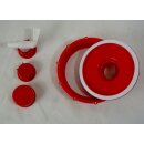 Getränkefass / Gärfass / Mostfass: Fischer Kunststofffass mit Schraubdeckel / Kanne 10 Liter rechteckig, mit Gärspundloch / 3-teiligem Deckel +  Auslaufhahn + Blindstopfen,  made in EU