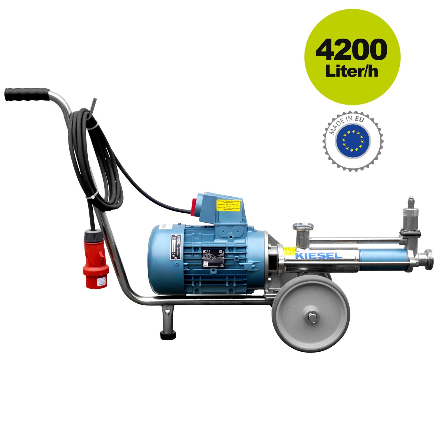 54618  Kiesel Exzenterschneckenpumpe SP45M02, Lebensmittel-Pumpe mit ca. 2200 Liter/Std. 	 
		 (Kiesel Edelstahl Maischepumpen Sp 45 M 2)  
	