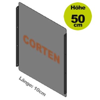 Seitenwand Cortenstahl gerade H50 L10