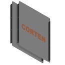 2 Seitenwand Cortenstahl gerade H70 L20