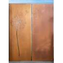 2er Set: Rostiges Sichtschutz-Element "Pusteblume...