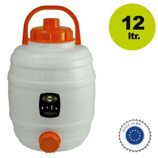 Speidel Kunststoff Getränkefass / Mostfass  / Kanne12 Liter rund (Kunststoff-Fass  mit Schraubdeckel)