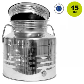 Transportkanne: Edelstahlkanne 15 Liter mit Hahn,...