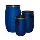 Maische-Fass, 60 Liter, lebensmittelecht, Kunststofffass mit Spanndeckel  blau