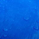 YERD 6x10m Abdeckplane mit Ösen, wasserdicht:  Gewebeplane   blau,  90g/m² starkes PE,  mit stabilen 12mm Aluminium-Metallösen, verstärkter Saum und extra verstärkte Eck-Ösen