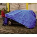 YERD 6x10m Abdeckplane mit Ösen, wasserdicht:  Gewebeplane   blau,  90g/m² starkes PE,  mit stabilen 12mm Aluminium-Metallösen, verstärkter Saum und extra verstärkte Eck-Ösen