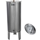 Zottel Tank SET: Edelstahl-Immervoll Behälter, Edelstahllagertank mit Lufschwimmdeckel, INKL. Staubdeckel und Hahn,  150 Liter Fass  mit angeschweißten Füßen (Versand kostenfrei*)