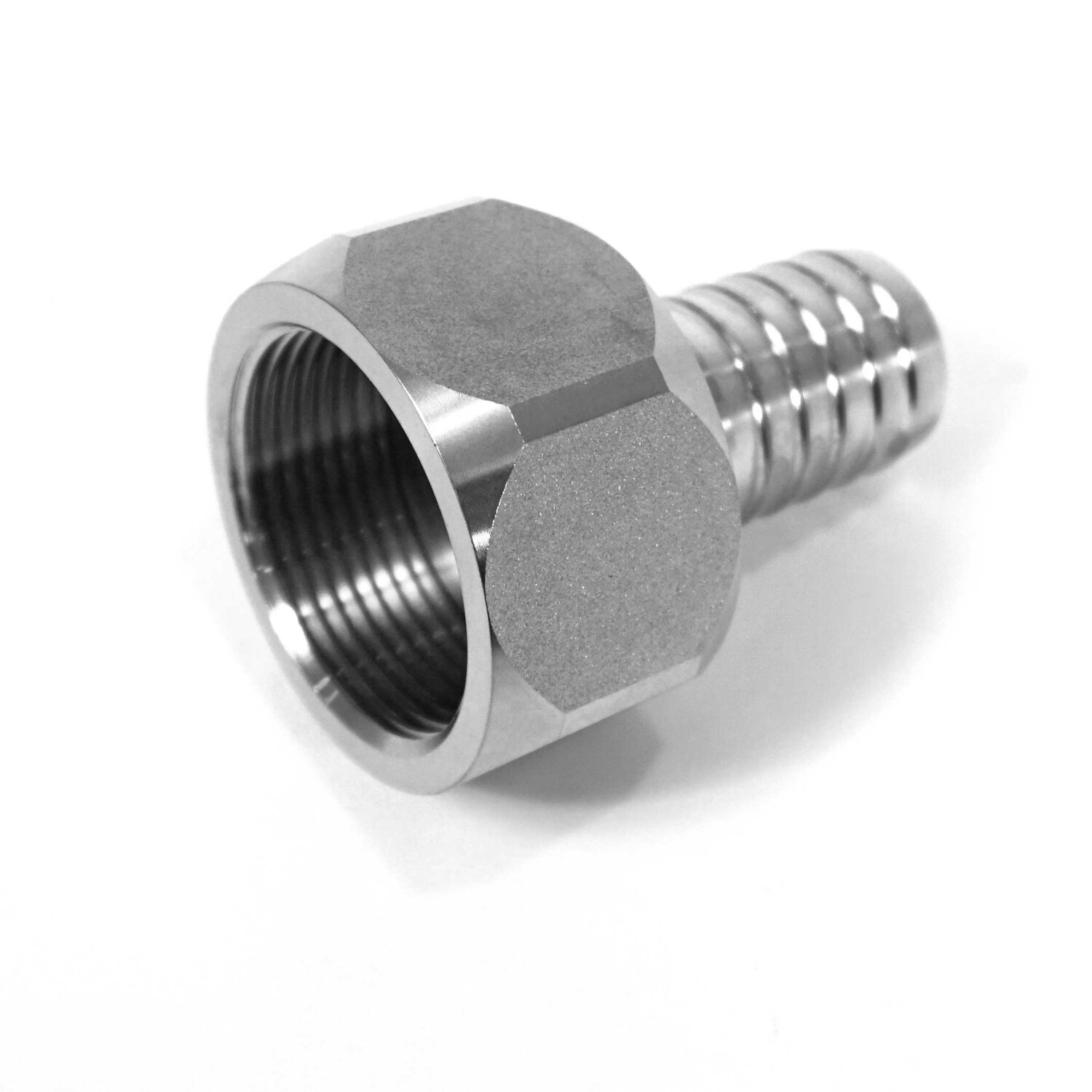 34207425  Schlauchtülle mit Überwurfmutter aus Edelstahl: Schlauchtülle 11/4 Zoll flachdichtend, Gewindetülle aus Edelstahl lebensmittel-echt , gedrehte Ausführung, Schlauch-Anschluss Tülle 25 mm, V4A 	 
		 (Schlauchtülle, Überwurfmutter G 11/4