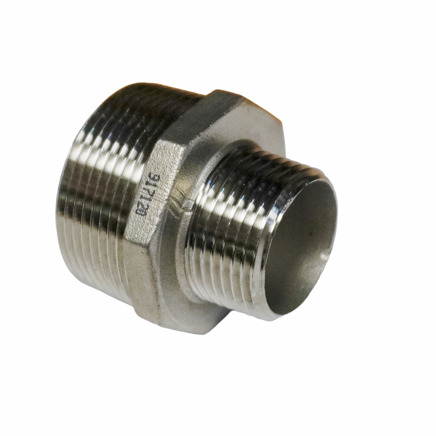   Doppelnippel RD11/2-1, reduziert 11/2 Zoll auf 1 Zoll Edelstahl 	 
		 (Doppelnippel reduziert von 11/2 Zoll auf 1 Zoll Edelstahl)  
	