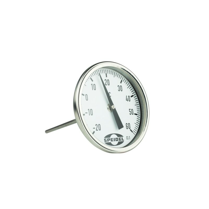 TM-140C /  Bimetall-Zeigerthermometer Ø 100 mm Messbereich -20°c bis +60°C (Anschweissteil) inkl. Einschraubhülse