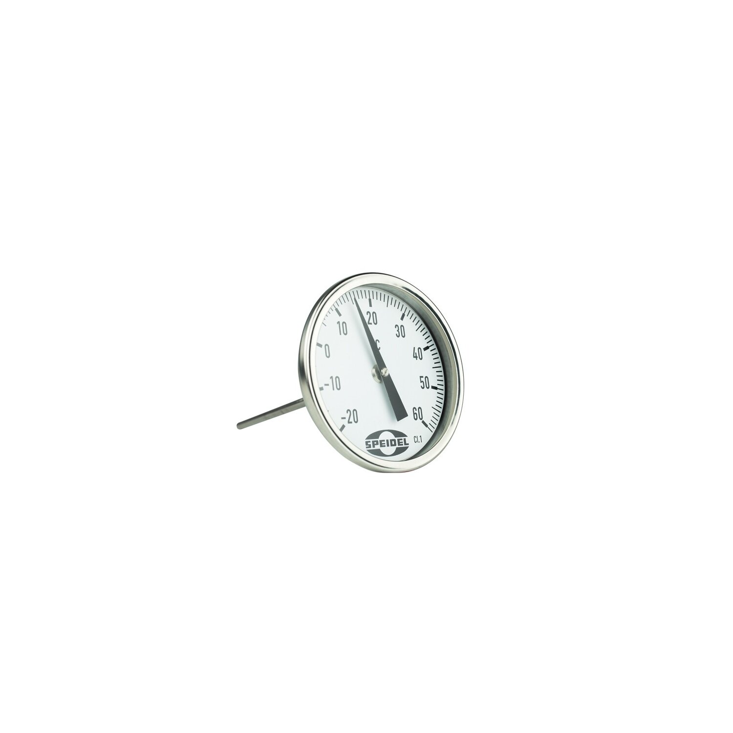 TM-140C  Bimetall-Zeigerthermometer Ø 100 mm Messbereich -20°c bis +60°C (Anschweissteil) inkl. Einschraubhülse 