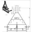 Zubehör für YERD - Transportmulde - Anbaubock für Traktor Dreipunktanschluss KAT1