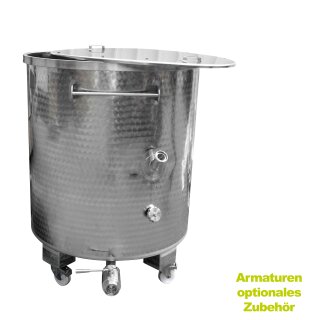 Zottel 700 Liter Edelstahl-Mischbehälter für Lebensmittel, fahrbar, mit Stutzen DN50 für Rührwerk (Versand kostenfrei*)