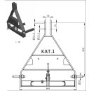 YERD Transportmulde 100 cm  Heckcontainer / Transportbox  / Kippmulde  für Traktor, Dreipunkt   Kat-1 Anschluss