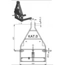 YERD Transportmulde  150 cm, Heckcontainer / Transportbox / Kippmulde  für Traktor, Dreipunkt Kat-0  Anschluss