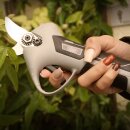 Elektrische Akkuschere Volpi KV220 Schnittstärke Ø  2,2cm, Gartenschere / Ernteschere mit wartungsfreiem bürstenlosen Motor, 2 Schnittweiten per Software, mit LED Arbeitslicht, Li-Ion 7,2V/4Ah (28,8 Wh), Klinge aus SK5 Karbonstahl, ca. 3 Std.  pro Ladung