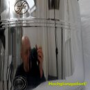 Fischer  POLISHLINE Edelstahl-Transportkanne 30 Liter, Getränkefass für Lebensmittel, Weithalfass Hochglanz Inox 18/10 AISI 304, Edelstahlkanne geschweißt