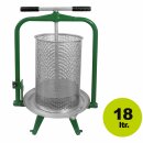 Obstpresse manuell 18 Liter: klassische Fischer Kelter Typ F18, Spindel-Korbpresse aus sehr  robustem Stahl-Rohr, Spindel schwenkbar, inkl. Presstuch, Pressteller / Press-Stempel / Presskorb aus lebenmittels-echtem Edelstahl