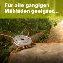 Innovativer YERD EDITION Aluminium-Fadenkopf EASY-CHANGE mit Schnell-Einfädelung, für 4 Freischneider-Fäden, Mähkopf inkl. Adpater für 20mm und 25,4mm Freischneiderköpfe aller Marken