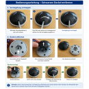 Innovativer YERD EDITION Aluminium-Fadenkopf EASY-CHANGE mit Schnell-Einfädelung, für 4 Freischneider-Fäden, Mähkopf inkl. Adpater für 20mm und 25,4mm Freischneiderköpfe aller Marken