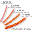 Gedrehter Mähfaden 3mm (diagonal Durchmesser): 15m YERD Premium-Line Trimmerfaden TWIST für Freischneider, hochwertiges Polyamid, aggressive 3D Vierkant-Schneidecken, leiser durch gedrehte Form