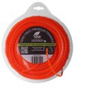 Gedrehter Mähfaden 4mm (diagonal Durchmesser): 40m YERD Premium-Line Trimmerfaden TWIST für Freischneider, hochwertiges Polyamid, aggressive 3D Vierkant-Schneidecken, leiser durch gedrehte Form